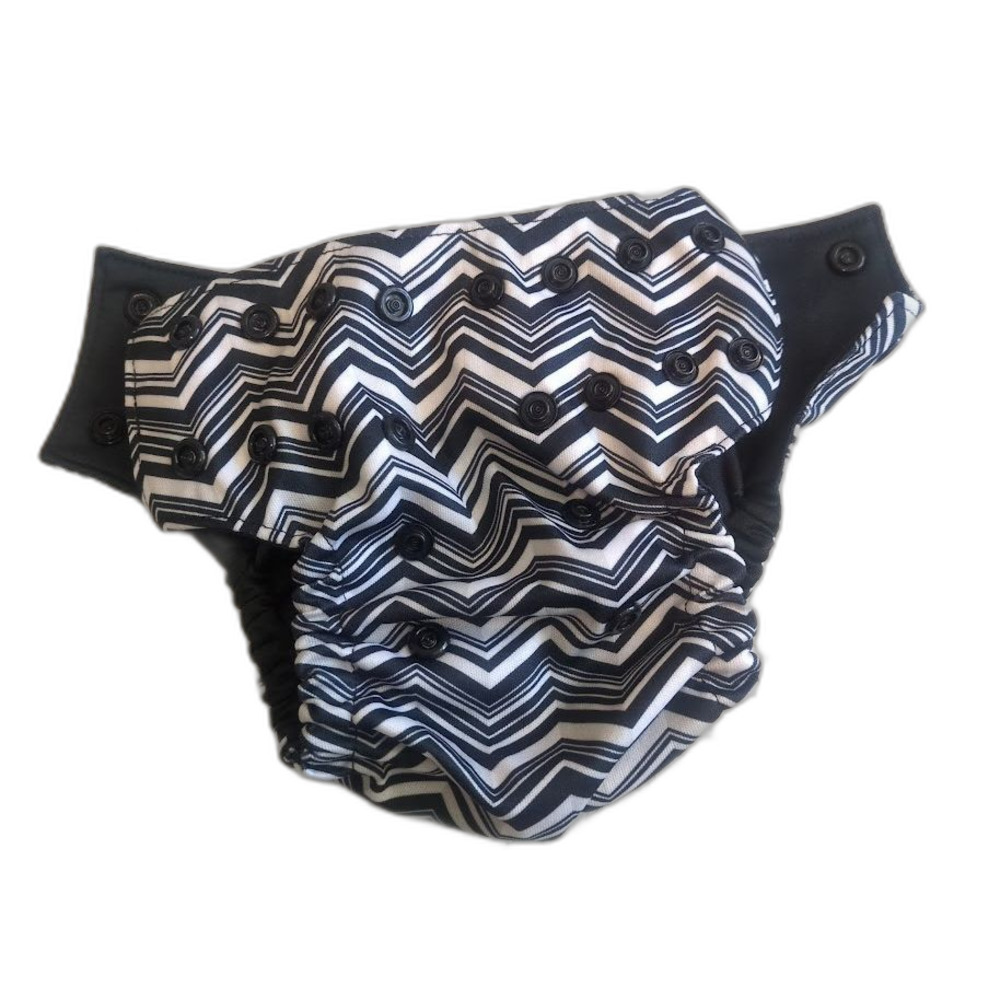 Bella Luna Pocket Cloth Diaper Small Geometric Black White No Insert